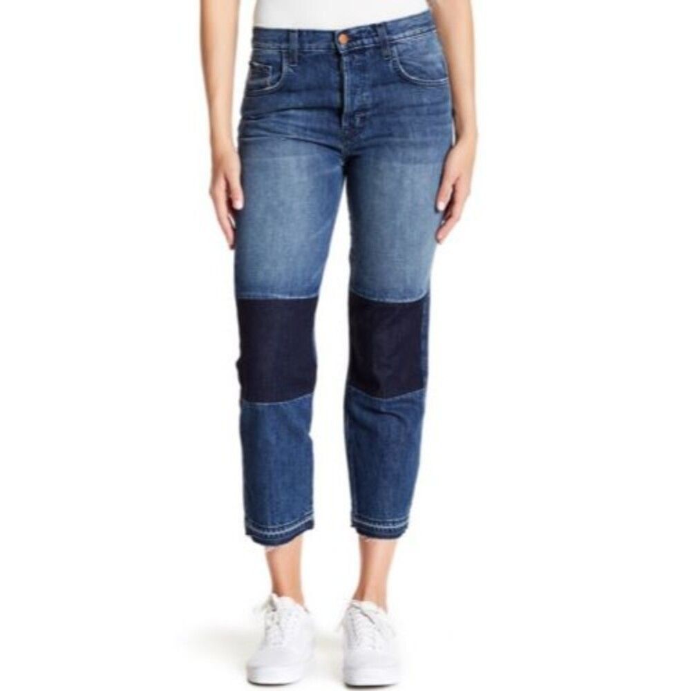 J Brand Women's Wynne High-Rise Crop Straight-Leg Jeans Size 30 Ambition